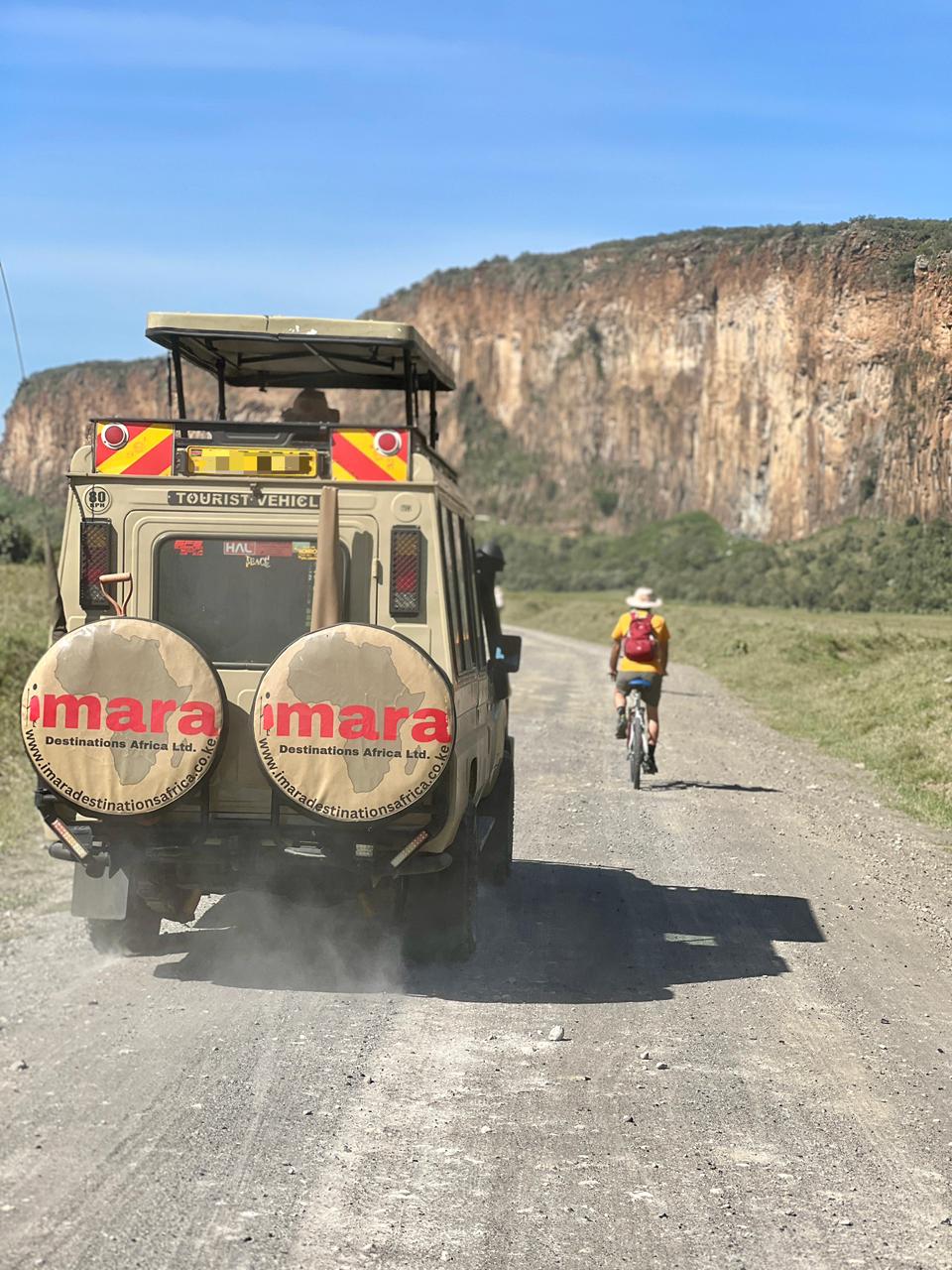 Our guest having a game drive in Hell’s Gate National Park